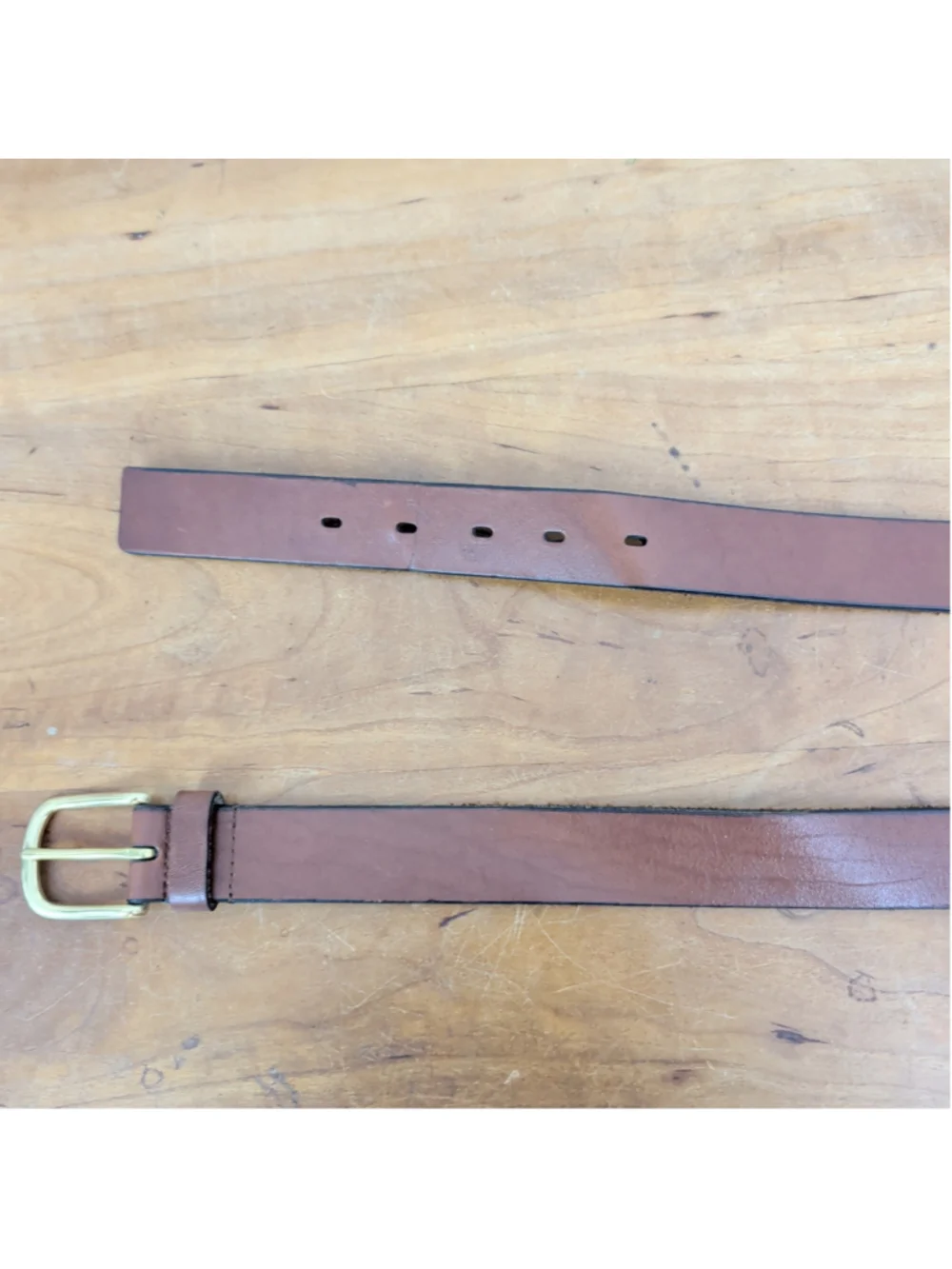 Vintage Saddle Leather Belt With Brass Buckle 38